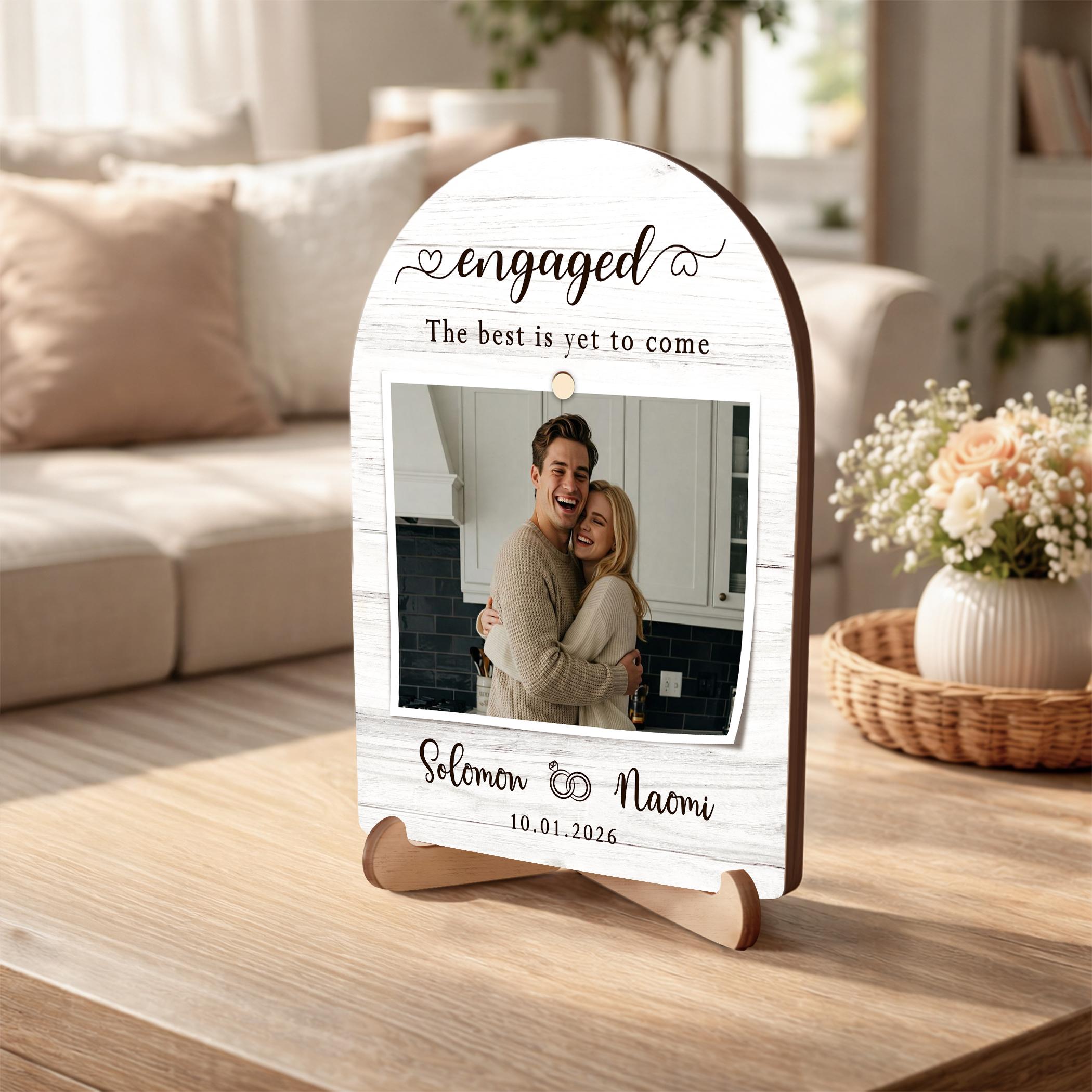 Personalized Engagement Gift, Newly Engaged Gifts for Couple, Engagement Picture Frame, Engagement Photo Gift, Minimalist Engagement Gift, Custom Gift for Him