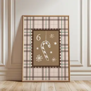Christmas Candy Cane Stamp Poster