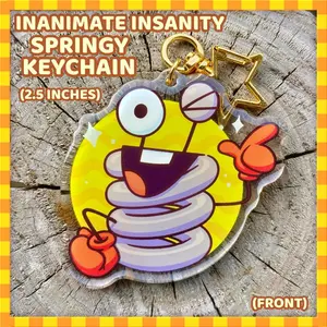 Springy Inanimate Insanity Acrylic Keychain, Cute Cartoon Charms, Collectible Fan Merch, Durable Keyring Accessory, Perfect Gift for Animation Fans, Bag Charm