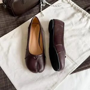 Viral Hot‑Selling Ladies Split Toe Ballet Shoes, Premium Soft Leather Anti‑Slip Footwear, Lightweight Stylish Casual Streetwear Daily Shoes