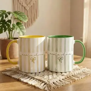 Personalized New Auntie Striped Mug, Custom Pregnancy Reveal Mother's Day Gift, New Aunt Gift Ideas