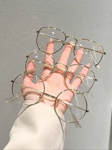 3 Pairs Metal Frame Glasses for Men & Women, Fashionable Frames Glasses, Trendy Casual Eyeglasses, Lightweight Fashion Eyewear for Daily Use, Office Reading TV Gaming Phone Use, Eyeglasses