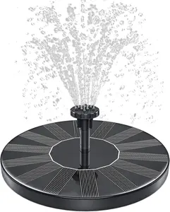 Solar Fountain, 1.5W Solar Bird Bath Fountains Pump Floating Solar Powered Water Fountain with 6 Nozzles and Fixer, Solar Fountain for Bird Bath, Outdoors, Garden, Pond, Pool SHANCHAHUA