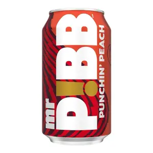 Mr. P.I.B.B. Punchin' Peach Soda - Refreshing Fruit Flavor Drink - 1 Can 12 oz