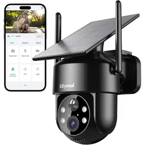 Solar security cameras wireless outdoor 2k 360 view cameras for home security color night vision ai pir motion detection 2way audio spotlight siren alarm ip65 sdcloud storage