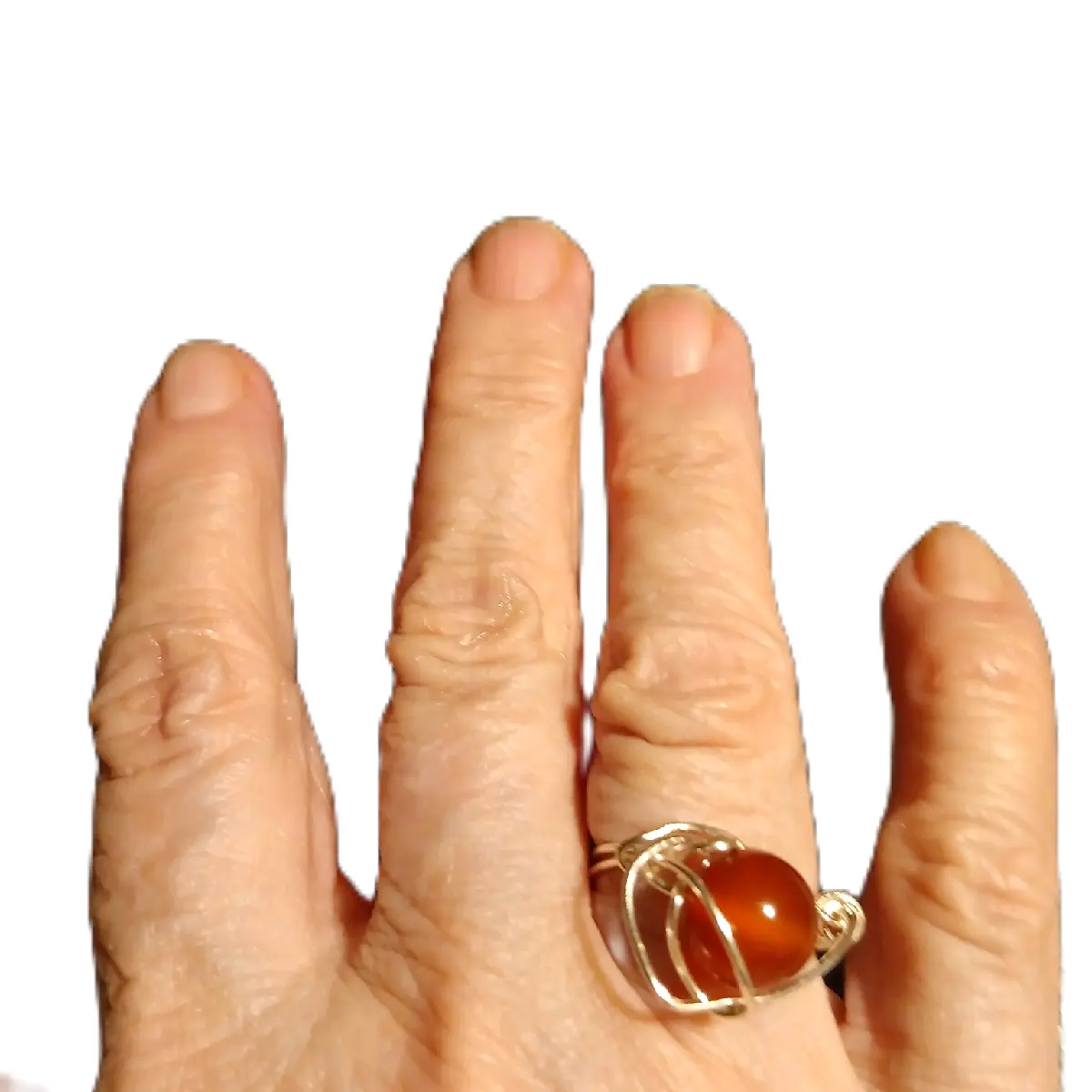 Bluebonster art carnelian silver ring Size 5 1/2 Daily