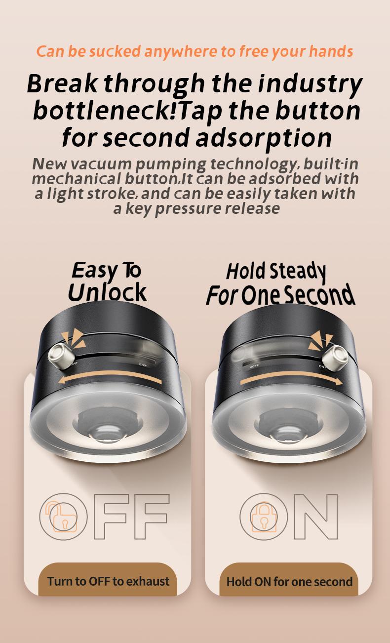 Multifunctional Strong Magnetic Vacuum Magnetic Mobile Phone Holder - Strong Magnet, Foldable, Portable, Multi-Scene Use