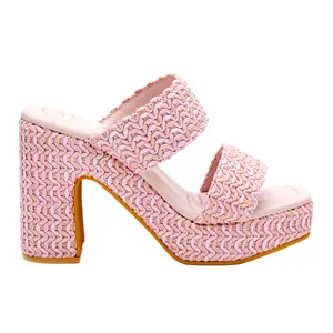 BEACH by Matisse Womens Gem Platform Block  Casual Sandals Casual High Heel 3" & Up - Pink