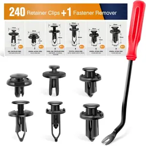 Nilight 240 Pcs Hole 6.3mm 8mm 9mm 10mm Car Push Retainer Clips Kits