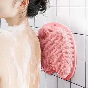 Back Bath Brush, 1 Count Back Scrubber, Exfoliating Shower Scrubber, Bath Wall Pad, Bathing Accessories, Bathroom Supplies, Home Supplies, Bathroom Accessories, Personal, Body Brush