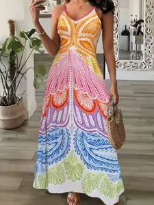 Perlis pattern vacation print dress Womenswear Perlis pattern vacation print dress Womenswear