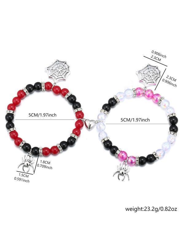 2 Counts/Set Spider Matching Friendship Bracelets For Couples Magnetic Friendship Spider MatchingBracelets For Valentine's Day New Year BraceletsGifts For Women Men Girls