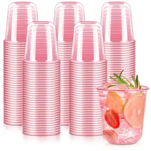 Plastic Cups 12oz Disposable Wine Glasses, Soft Party Cups for Meetings, Weddings, Birthdays, Valentine's Day, 10/20/50 Count