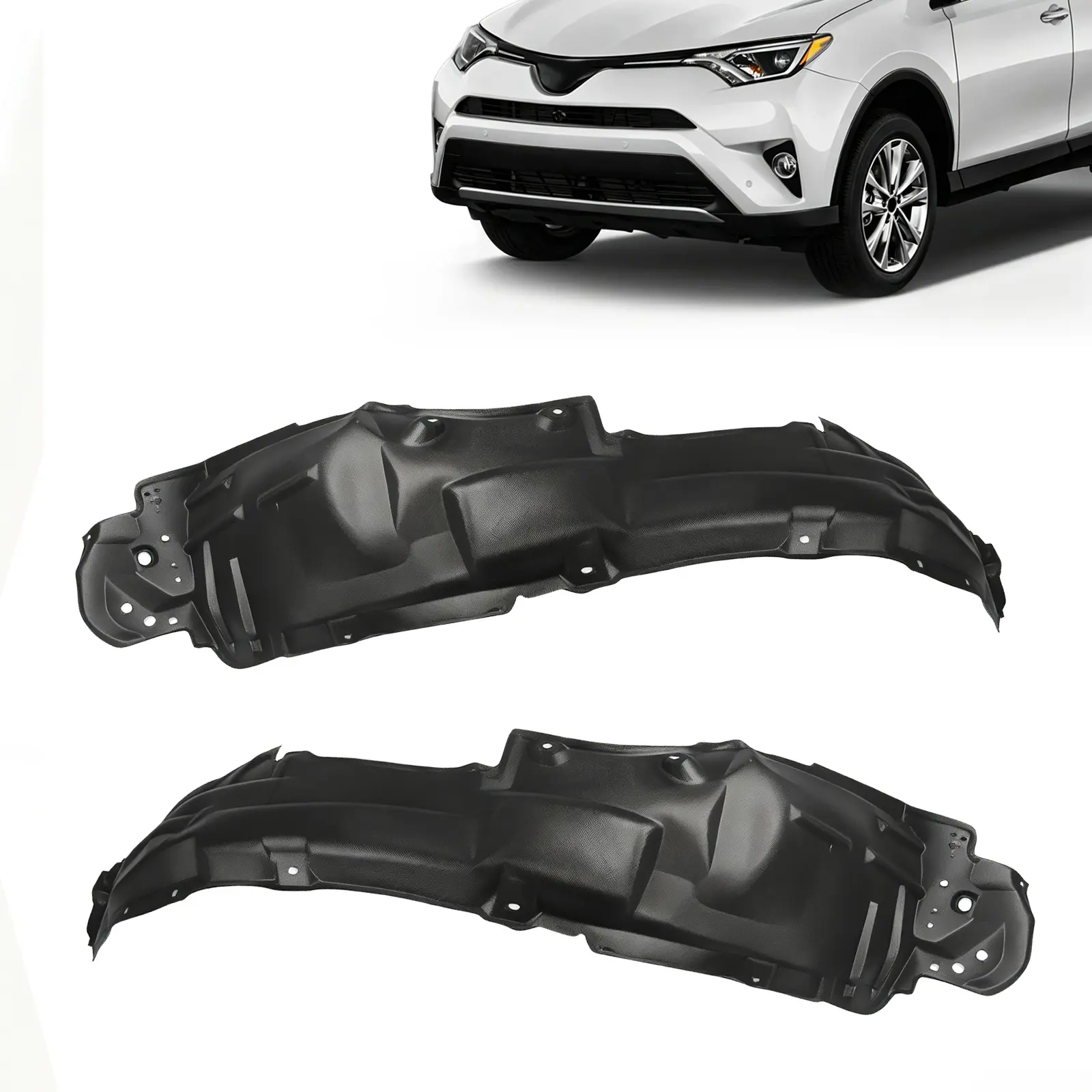 Front Fender Liners for 2013-2018 Toyota RAV4, Left & Right Wheel Well Splash Shields, Durable PP Material Inner Fender Guard Replacements