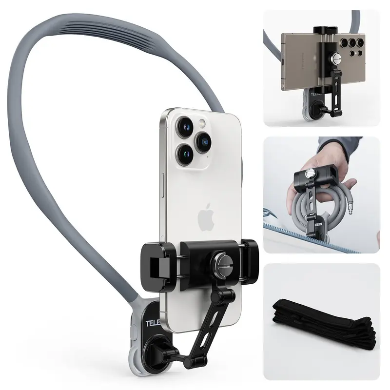 TELESIN Clip on mobile phone neck hanging POV device self media e-commerce Apple/Android universal,, Compatible with iPhone 17