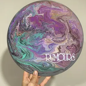 Fleetwood Mac Rumours Inspired Fan Art Repurposed Painted Vinyl Record Wall Decor Album Art with Colorful Swirl Design