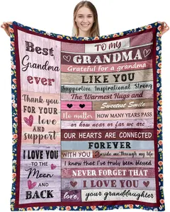 Grandma Gifts Blankets from Granddaughter Mothers Day Blanket for Grandma Birthday Gifts for Grandma Christmas Thanksgiving Gifts Ideas