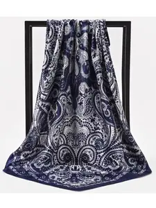 Bohemian Style Scarf, Lightweight Polyester Fiber Shawl, Floral Print Design, Unisex Fashion Accessory, Perfect for All Seasons