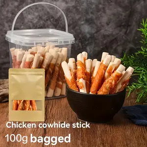 100g/400g(3.53oz/14.11oz) Chicken Wrapped Rawhide Sticks, Dog Treats For Small, Medium, & Large Dog, Made With Real Chicken, Rawhide - Healthy, Easily Digestible, Dog Chews Long Lasting, And High Protein, Training Treats For Dogs