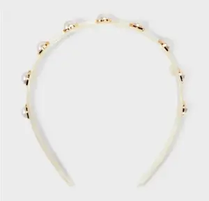 White Pearl Headband Plastic Hair Accessory