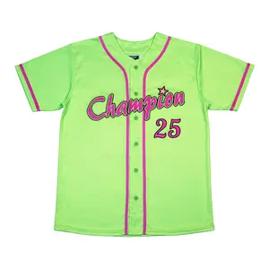 Unisex Number & Letter Embroidery Baseball Jersey,Green Breathable Short Sleeve Top, Casual/Party/Training Multi-Function Sportswear