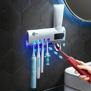 Wall Mounted Toothbrush HolderRechargeable Toothbrush DisinfectorAutomatic Squeeze DispenserBathroom Supplies