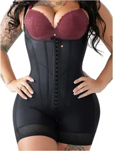 SNATCHED BODY Bone Open Bust Faja | Colombian Powernet Waist Snatching | Built-in Butt Lifter + Zero Glute Compression | 3-Row Hook + Perineal Zipper | Silicone Lace Anti-Roll | Stage 3 colombian Faja