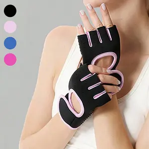 1 pair Unisex Half-Finger Fitness Gloves, Shock Absorbing Palm Protection, Cycling Gloves, Weightlifting Gloves, Full Palm Training Gloves, Fitness Accessories
