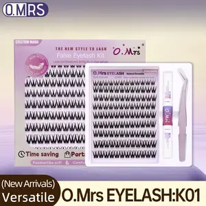 O.MRS K01 False Eyelash Kit – All-in-1 Cluster Lashes, 7-Day Wear, Natural Look, Soft & Lightweight, Bond & Seal Included, Easy Apply,Travel Makeup,No Irritation,Cost Effective,Hypoallergenic Lashes,Work Makeup,Blends Perfectly,Gym Makeup,Summer Makeup