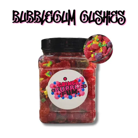 Gringas BubbleGum Gushies - 4-Cal Sweet Fix Ambient Bubblegum Flavored Soft Sweet Nata Corn Fruit Snack Candy, 10oz Food and Snacks for Children