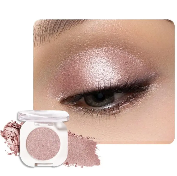 Champagne Shimmer Single Eyeshadow, Lightweight Blendable Mini Eye Shadow for Older Women, Monochrome Eyeshadow Palette Makeup Pigmented Waterproof, Vegan & Cruelty-Free, 24