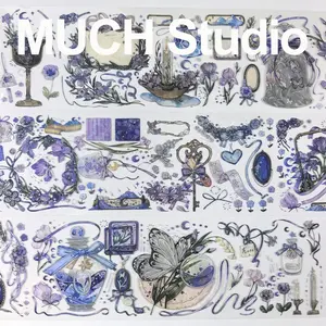 1pc (7*120cm) Purple Iris Dream Butterfly, Fantasy Butterfly Decorative Art PET Tape Sticker, High-End Craftsmanship, Exquisite Pattern, Versatile, Perfect for Scrapbooking, Journal Decoration, Diaries, Notebooks, Greeting Cards, Photo Frames