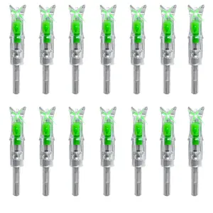 NoxDyn 6pcs/12pcs Led Lighted Crossbow Bolt Nocks Fit for .300/7.62mm Inside Diameter Crossbow Archery Sport Equipment Green