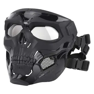 1pc, Tactical Protection Adjustable Skull Face Mask - Skull Face Protective Masks - Durable Plastic With Crash Cushion - For CS War Games, Halloween Parties, Cosplay, Movie Props, protective full-face shield