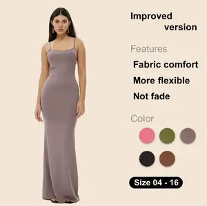 Dress Summer Clothes Women, Comfort Spaghetti Strap Womenswear, Adjustable Strap Tight Dresses for Holiday Party Daily Wear, Casual Sleeveless Dress, Basic Ladies Clothing Underwear Lady Minimalist Maxi Gamis Casual Wear skims corsagedress