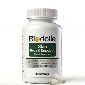 Biodolla Acne Skin Formula Supplement (with Vitamin B6, A, DIM, Turmeric) Unisex Dietary Supplement. Promotes clear, healthy skin. Supports immune system, cell division, and growth. 90 capsules