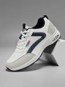 Men's Casual Sports Shoes, Breathable Low Top Design, Accents, Durable PU Material, PVC Sole, All-Season Comfort