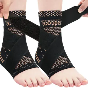 Copper Ankle Brace for Women & Men, Ankle Compression Sleeve Support Copper Infused Ankle Brace for Sprained Ankle, Plantar Fasciitis Sports, Achilles Tendonitis Pain Relief
