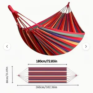 Extra Large Single-Person Red Hammock, Multi-Color Option, Heavy-Duty 300Lb Capacity, Sturdy All-Weather Hammock for Outside