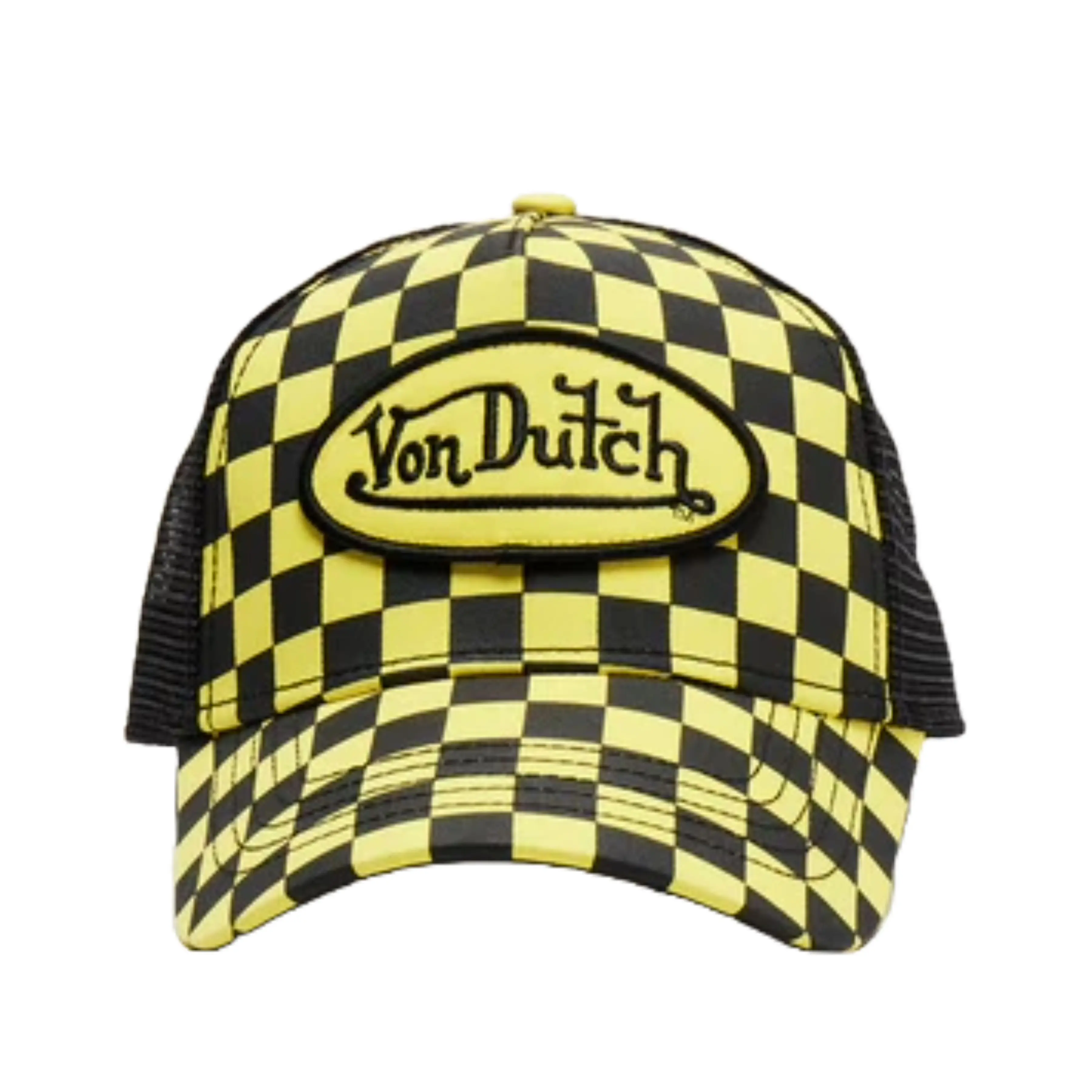Black & Yellow Checker Trucker Hat