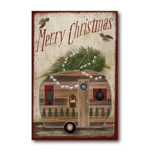 Courtside Market Camper Rustic Christmas 18x26anvas