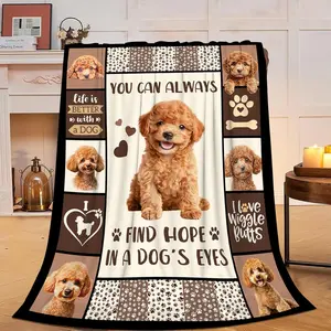 Poodle Gifts Blanket, Poodle Throw Blankets, Dog Mom Gift for Women Men Boys Girls Lover Adult Cozy Fleece Flannel Bedding Stuff Animal Plush for Couch Sofa Bed Decor 50"X40"