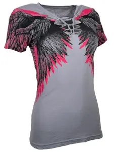 Rebel Saint By Affliction Women's T-shirt Soaring Angel
