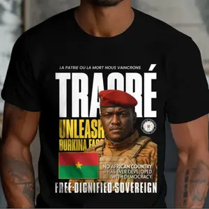 Captain Ibrahim Traoré T-shirt, Pan African Revolution Shirt, Black Power Art, Burkina Faso Sovereignty, African Unity, Anti-Colonial Shirt