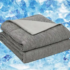 Cooling Comforter, 1 Count Reversible Quilt with Quick Cooling for Hot Sleepers, Lightweight & Breathable Comforter for Summer Nights, Cooling Duvet