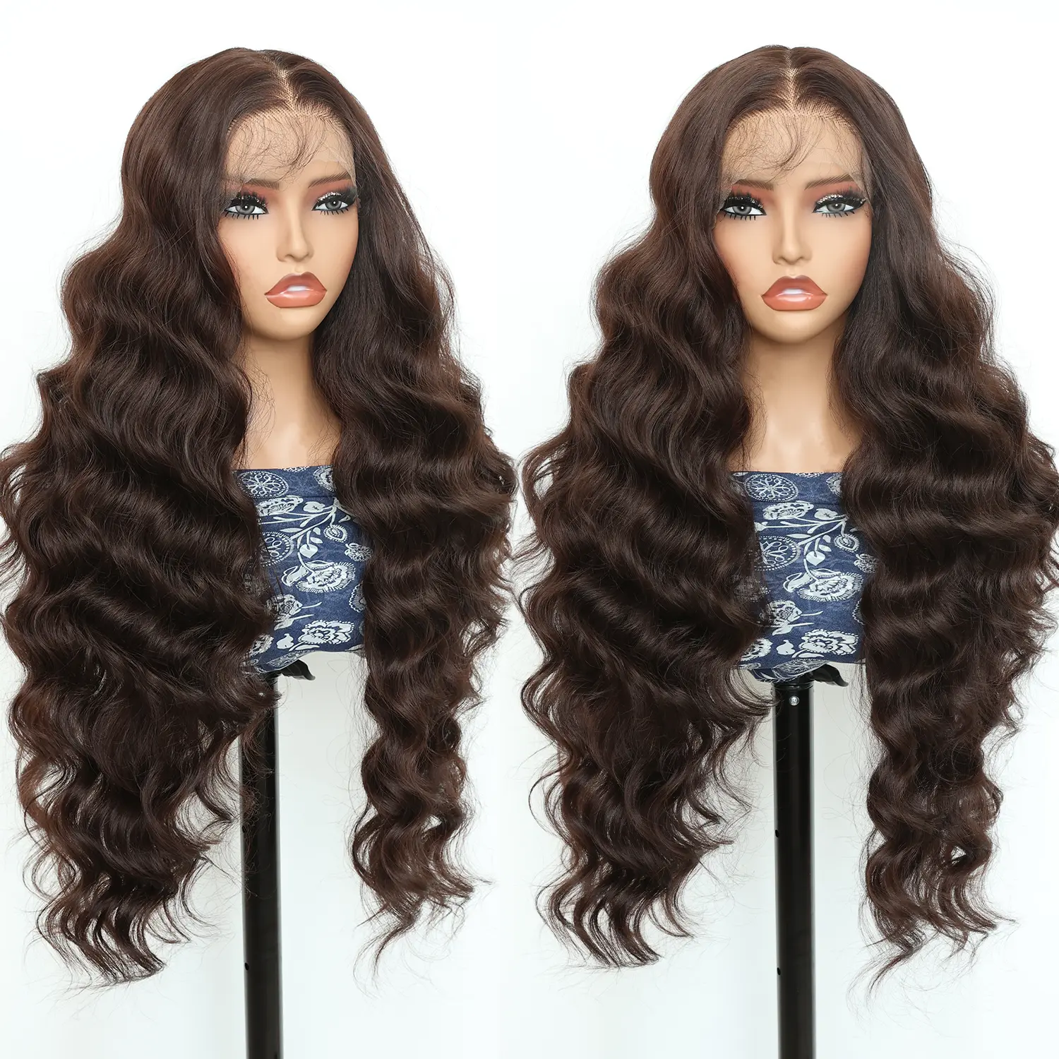 32 Inch Glueless HD Lace Front Ombre Brown Wig 13x6 Pre Gradient Synthetic Wig Natural Curls With Baby Hair for Women Daily Use Layered Wavy Wig Pre Styled Wig
