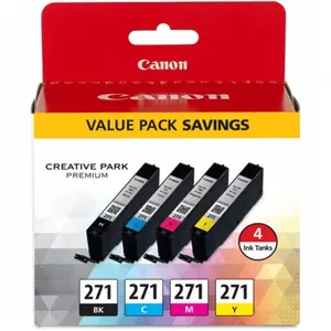 Canon CLI-271 CMYK Inks 4-Pack Ink Cartridges, Part Number 0390C005
