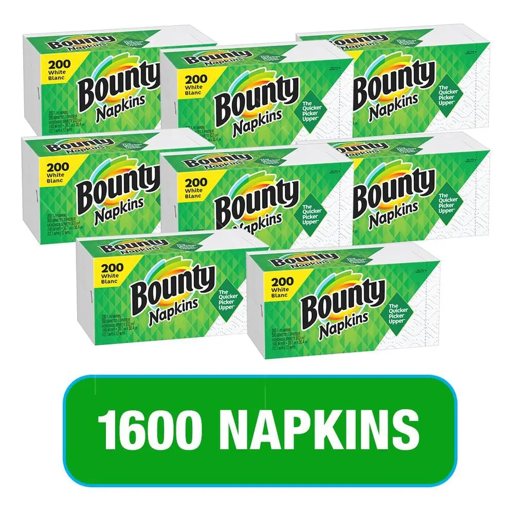 12.1 in. x 12 in White 1-Ply Napkins (200-Count, Case of 8)