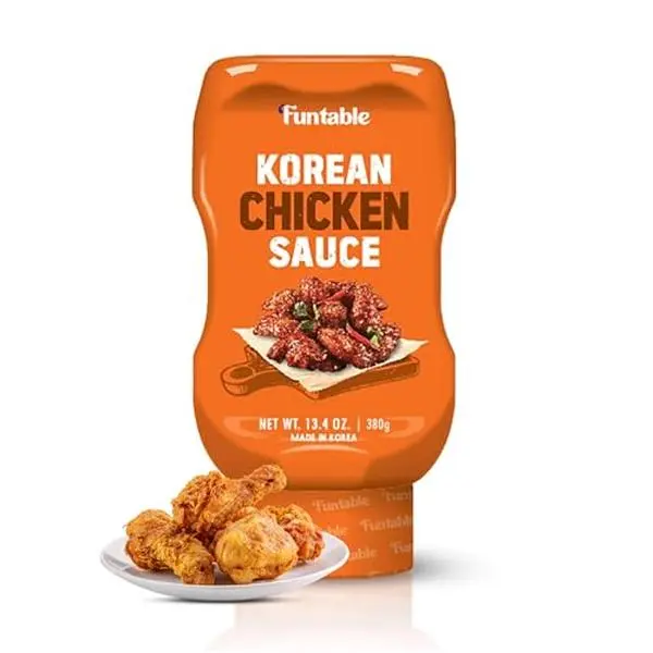 Authentic Korean Ambient (Room Temp) Chicken Sauce (13.4oz, Pack of 1) - Low Fat, Sticky, Tangy Cooking Sauce with Corn Syrup, Purified Water, Black Pepper, Ginger Powder, Caramel, Wine, Carrot for Fried Chicken