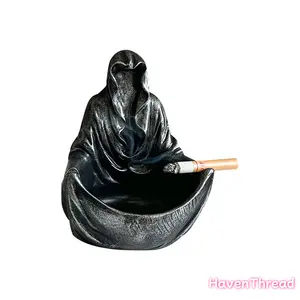 Resin Black Humor Ashtray - Mysterious Figure Inspired, Cyberpunk Style Home Decor, Room Decor Statue Figurine, Ideal Father's Day Gift